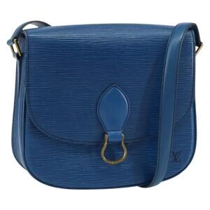 LOUIS VUITTON Epi Saint Cloud GM Shoulder Bag Toledo Blue M52195 LV Auth BA9150